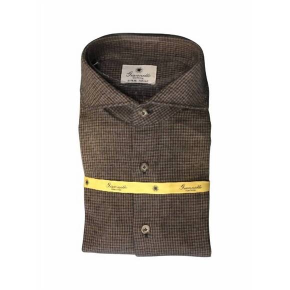 NEW GIANNETTO PORTOFINO men's button down shirt in brown